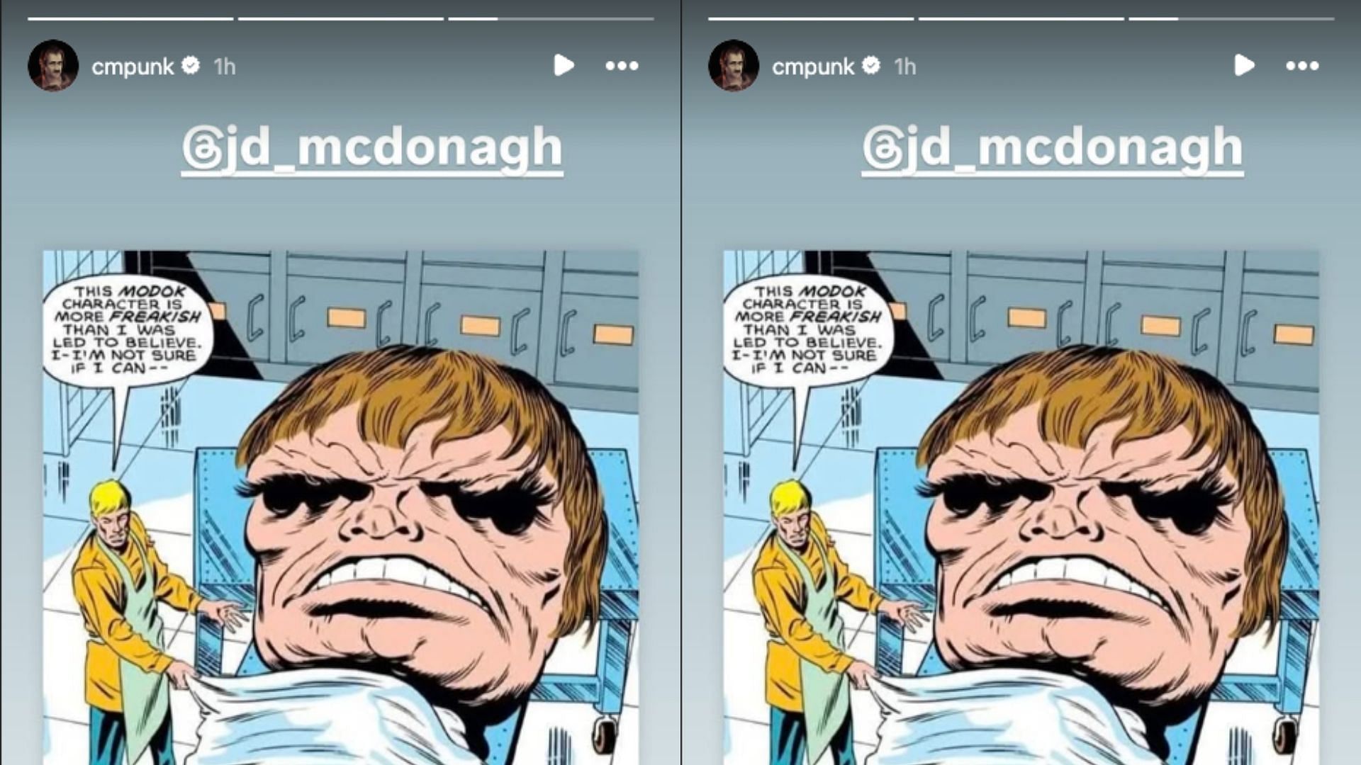 The veteran hilariously poked fun at McDonagh. [Image credit: Screenshot of CM Punk&#039;s Instagram story]