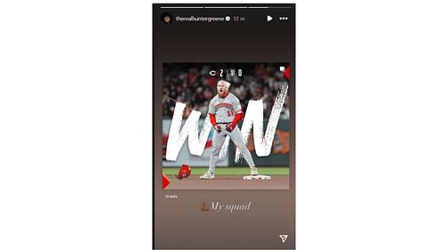Hunter Greene's Instagram story (Source: @therealhuntergreene/Instagram)