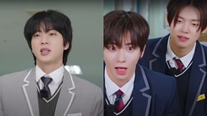 “Family for real”- Fans react as TXT’s Yeonjun & Taehyun playfully threaten BTS’ Jin with uninvited home visits and cheek kisses in Run Jin banter