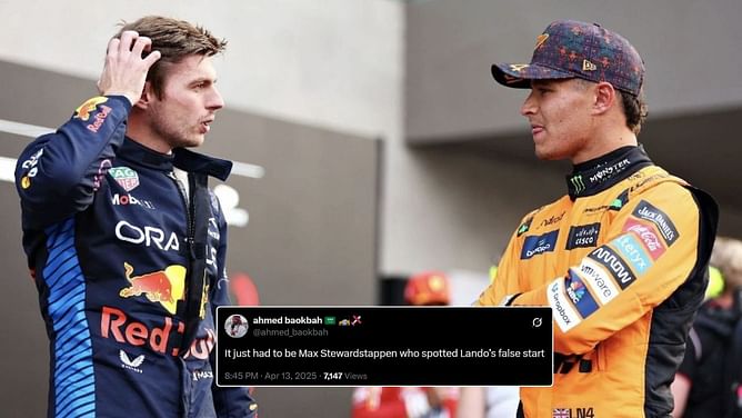 "It just had to be Max Stewardstappen who spotted Lando’s false start": Fans react to Max Verstappen pointing out Lando Norris' false start