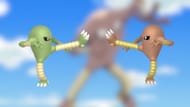 Hitmonlee and its shiny form. (Image via TPC)