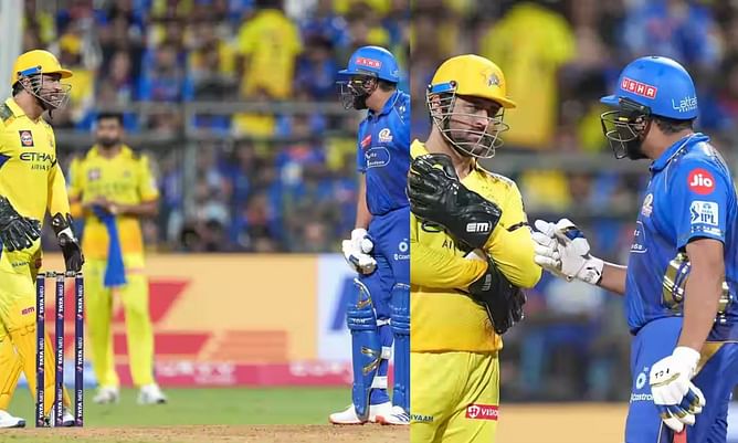 Rohit Sharma chats with MS Dhoni while batting in MI vs CSK IPL 2025 match; video goes viral [Watch]