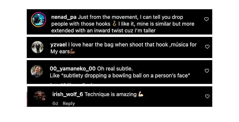 Screenshot of comments. [ONE Championship/Instagram]