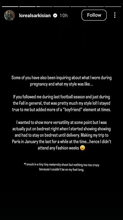 Loreal's Instagram story