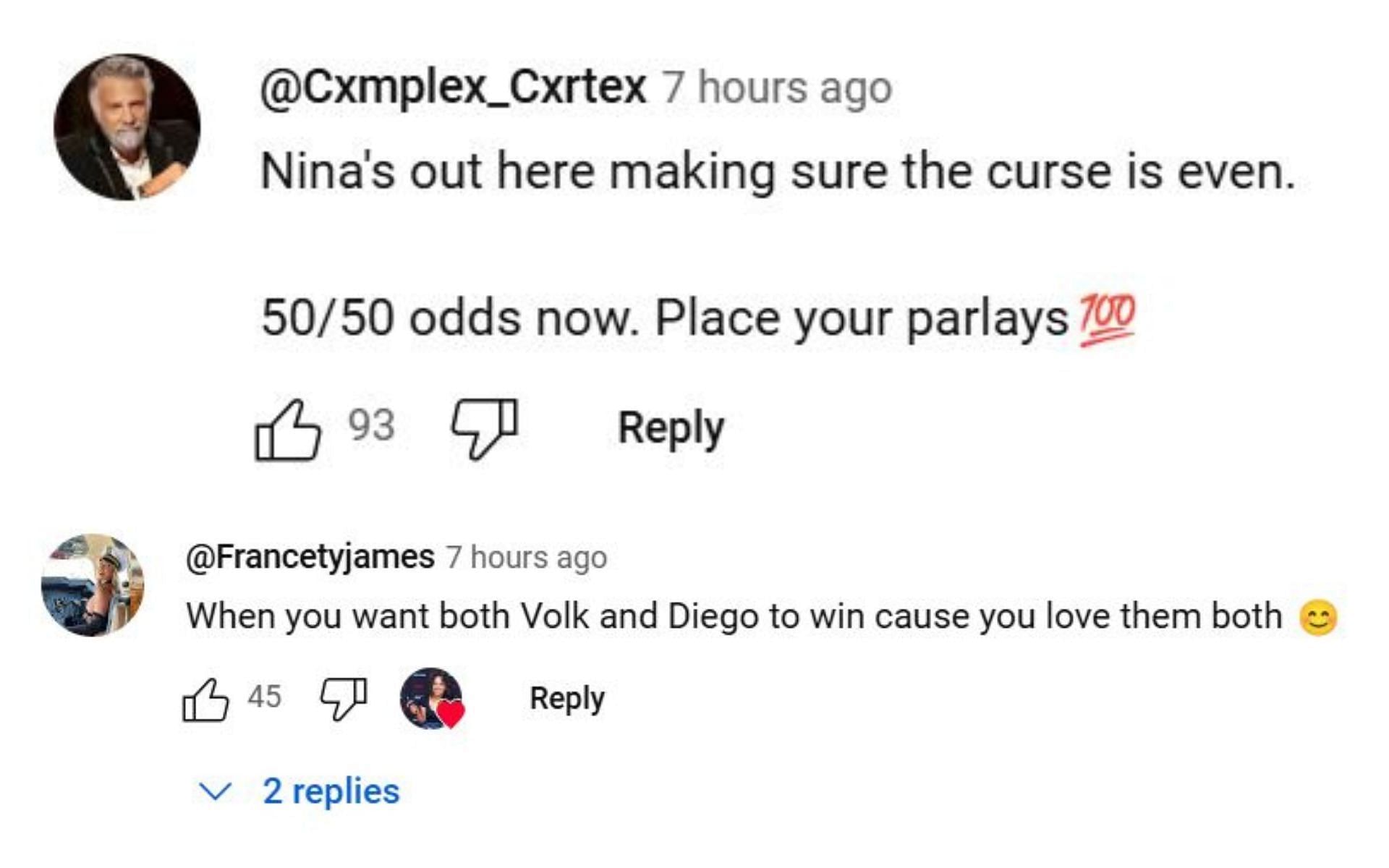 Fan comments on the video. [Screenshot credit: Nina Drama on YouTube]
