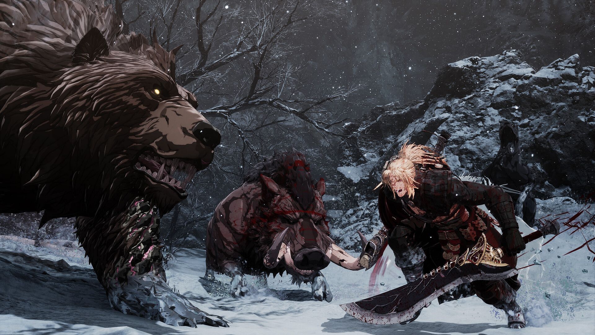 Khazan fighting two bears