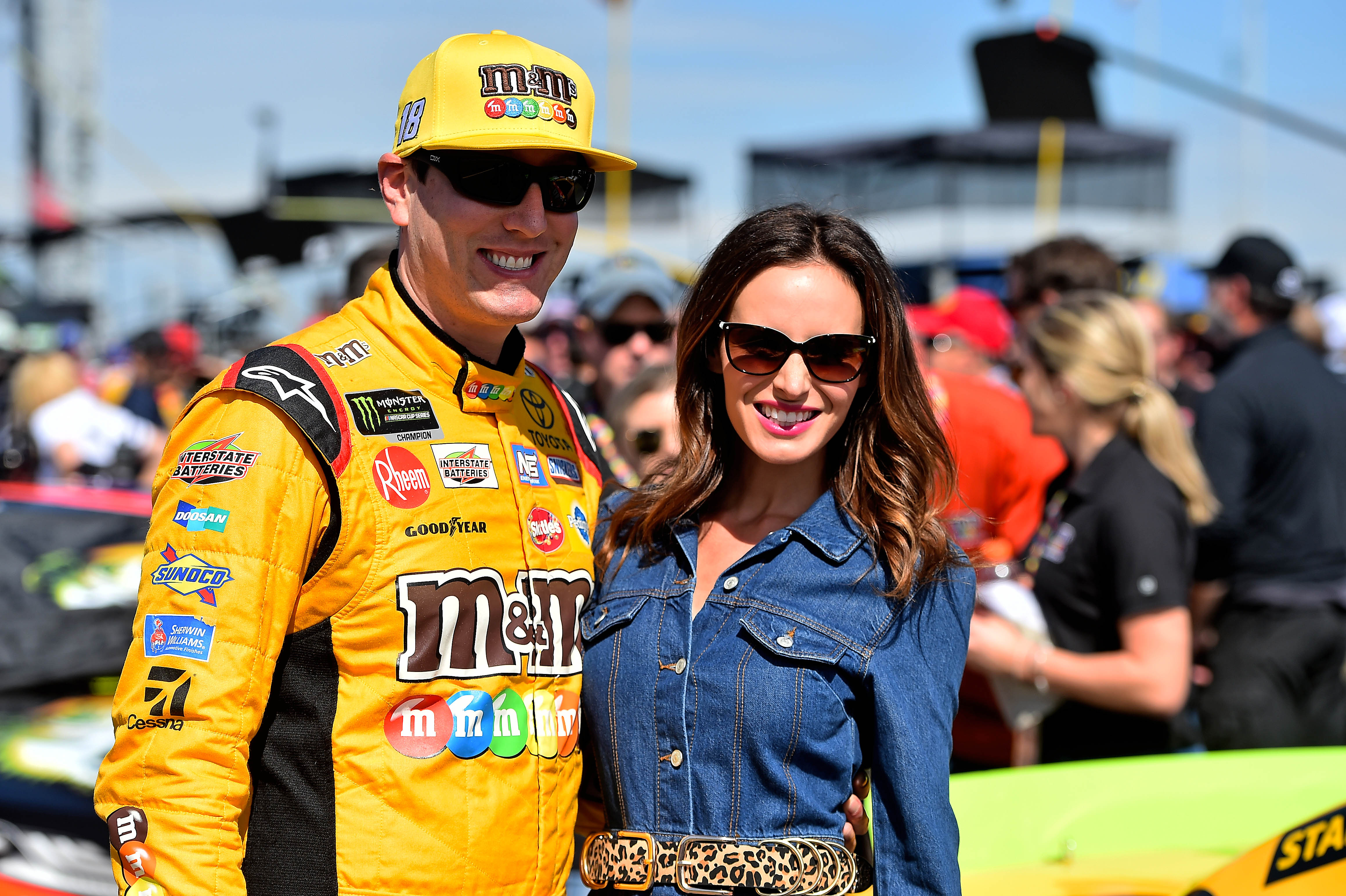 Kyle Busch's wife nails Talladega OOTD in crop top, denims, and shades