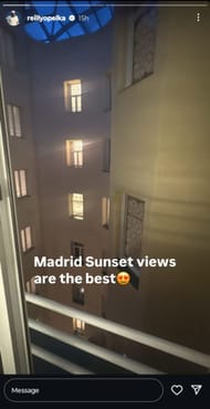 Opelka's post Instagram post featuring a sunset view from his Madrid hotel room dated Sunday, April 20, 2025 (Source:Instagram/reillyopelka)