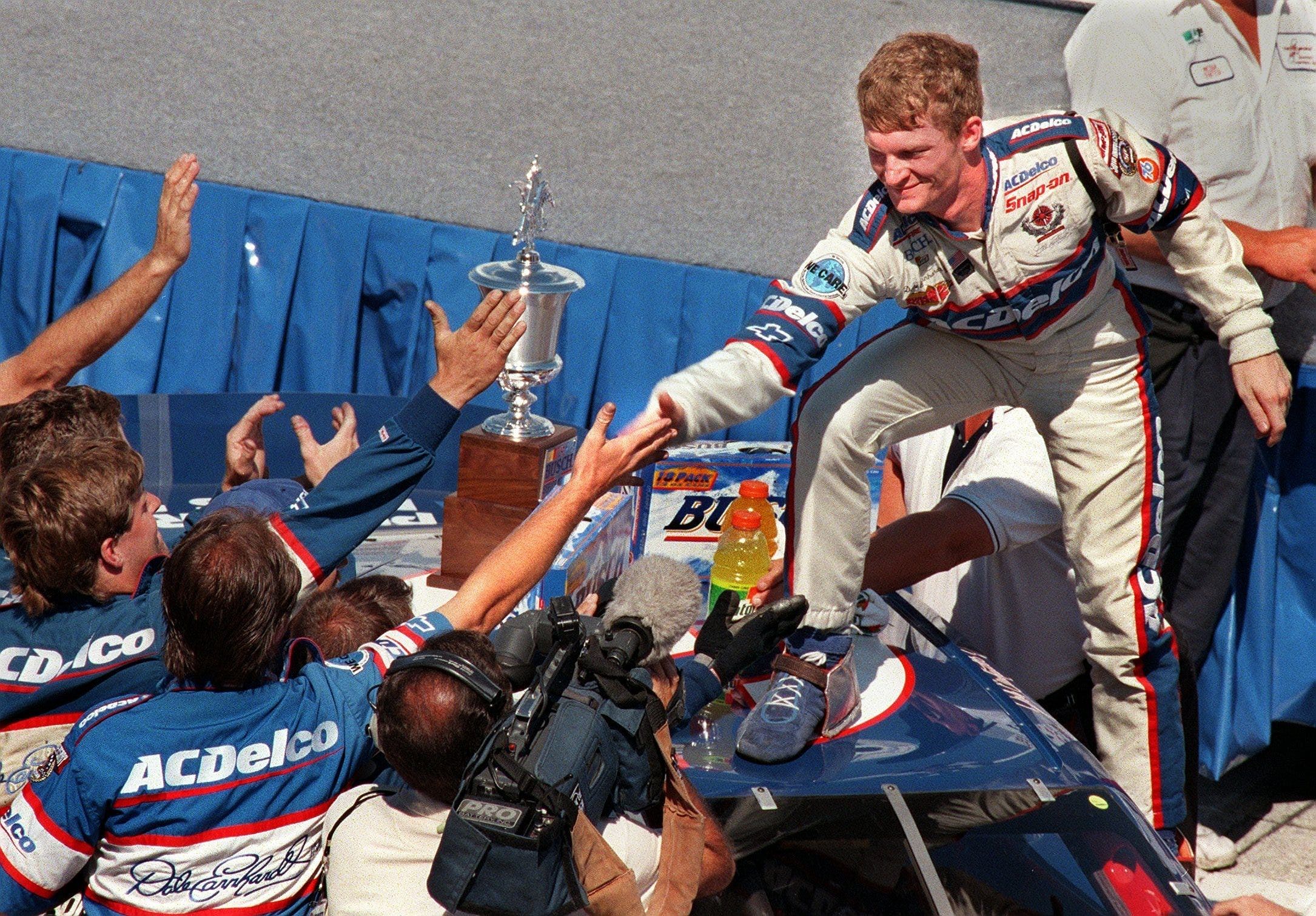 Dale Jr. after winning at Milwaukee - Source: Imagn