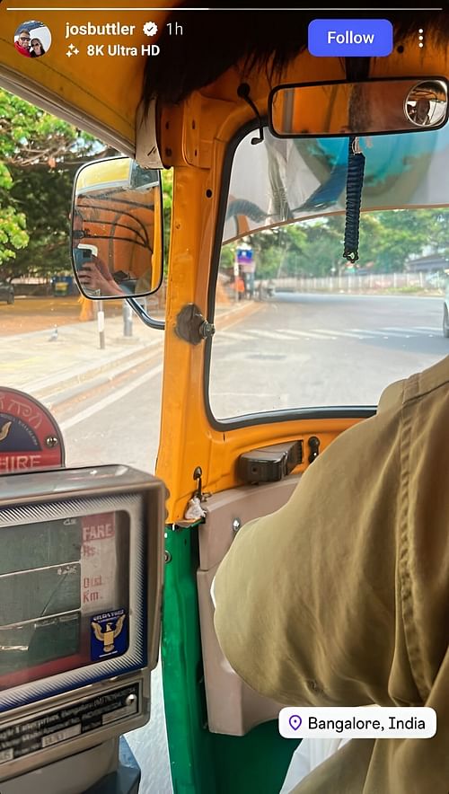 Jos Buttler in Bengaluru ahead of IPL 2025 clash between RCB and GT - Source: Jos Buttler/Instagram