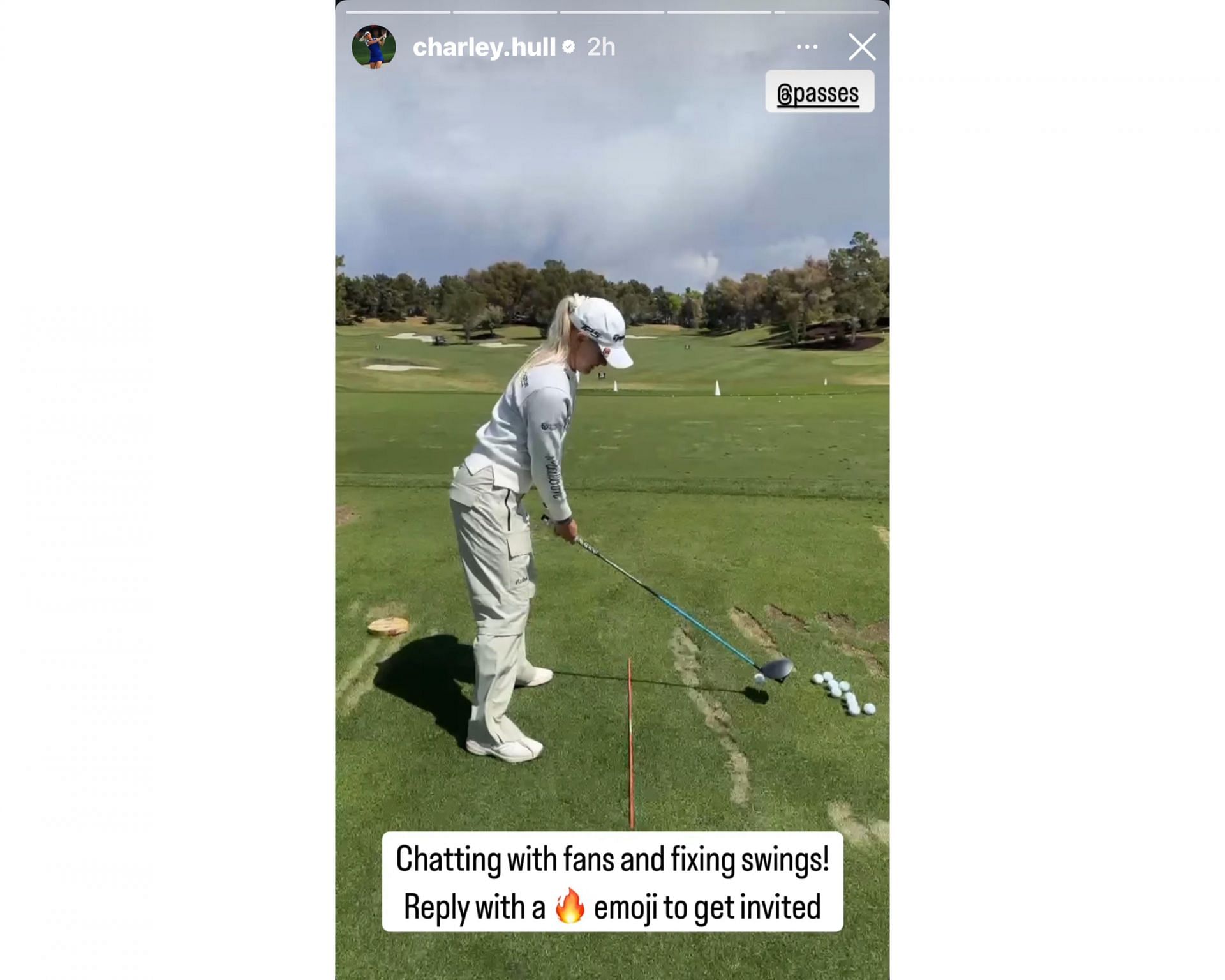 Charley Hull&#039;s Instagram story post on Thursday