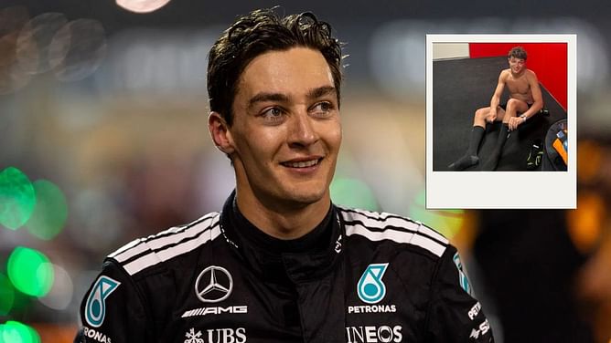 George Russell uploads Lando Norris' topless picture in a congratulatory message on social media after Bahrain GP