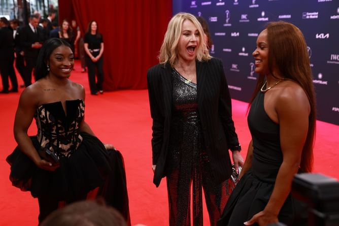Simone Biles, Rebeca Andrade and Nadia Comaneci turn heads on the red carpet at Laureus World Sports Awards