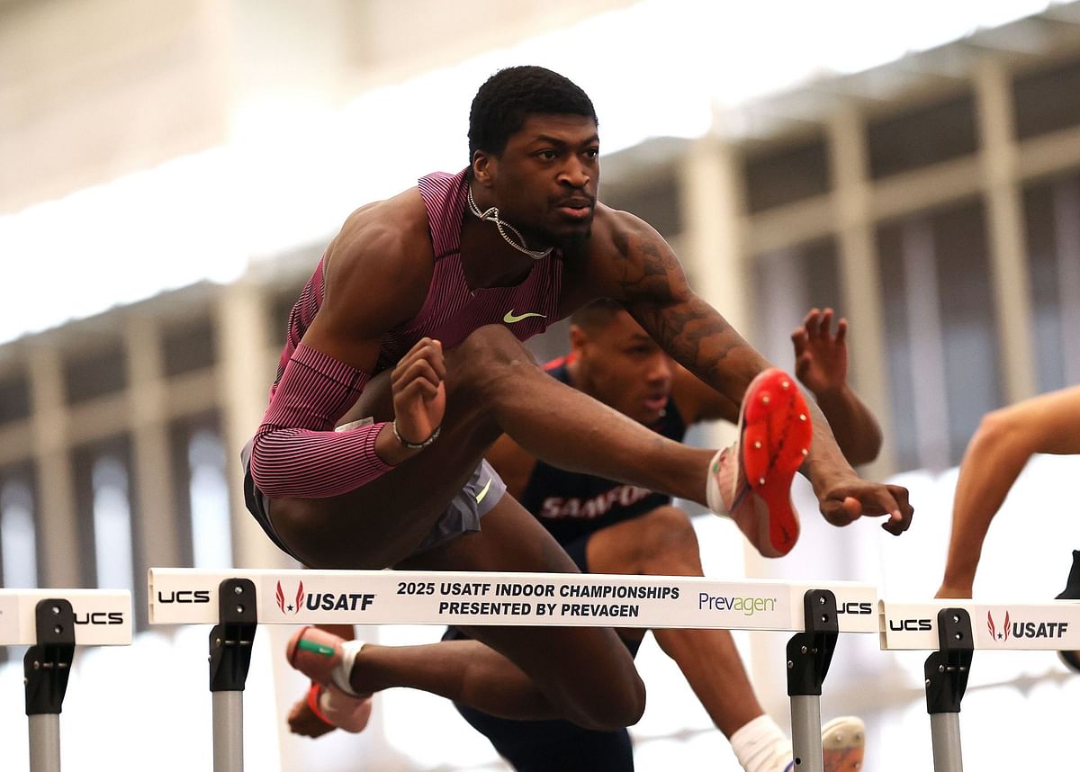 USA's Cordell Tinch makes feelings known after beating Grant Holloway at Diamond League season opener
