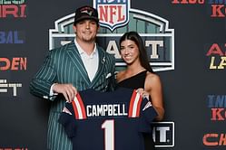 Will Campbell's girlfriend Ashlynn drops 3-word message for Mason Taylor and his GF Sage after Jets draft TE