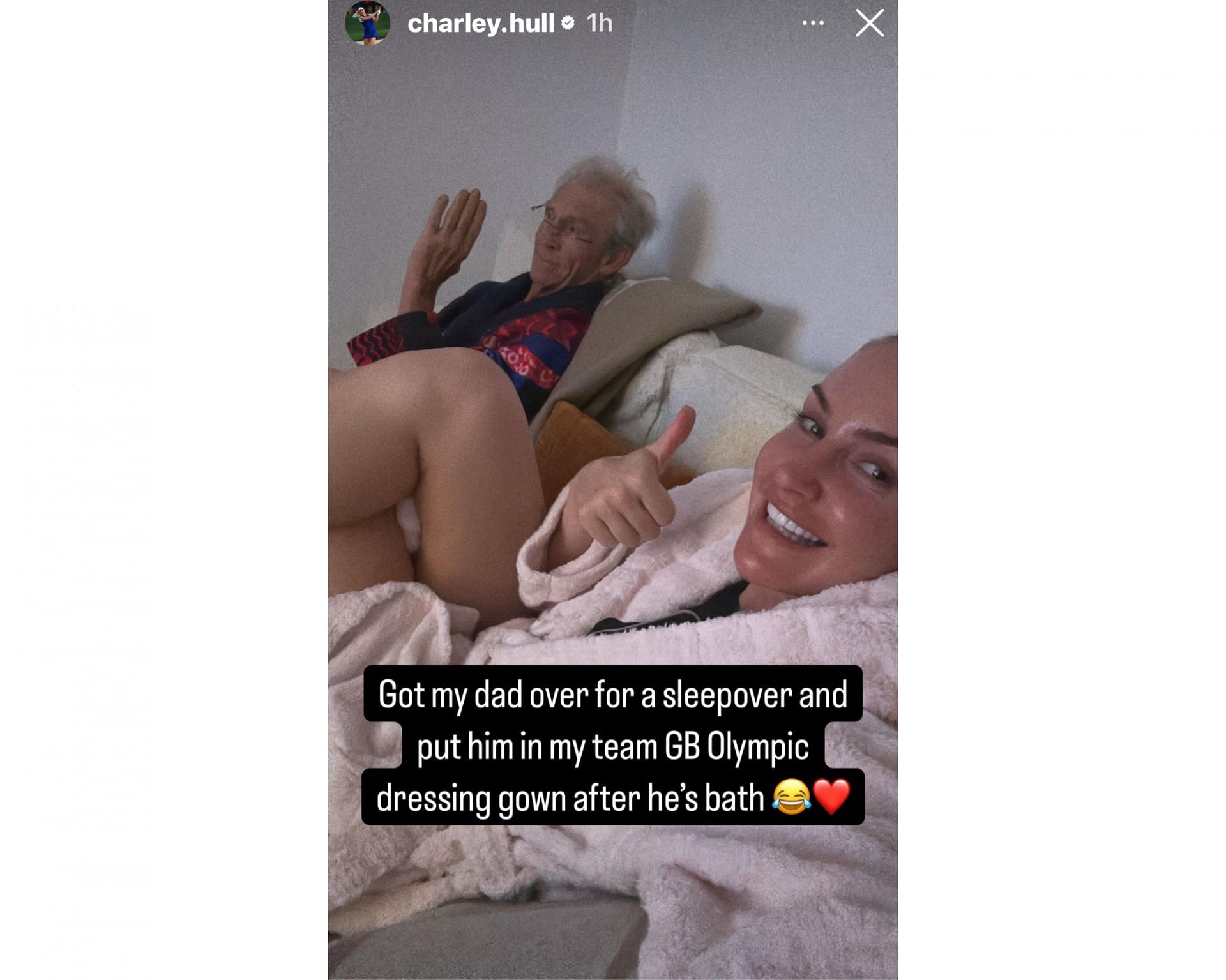 Charley Hull&#039;s Instagram story on Saturday evening | Source: IG/@charley.hull