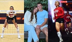 Nebraska volleyball's Harper Murray, Maisie Boesiger, and others react to Bergen Reilly attending her boyfriend Cale Jacobsen's basketball game