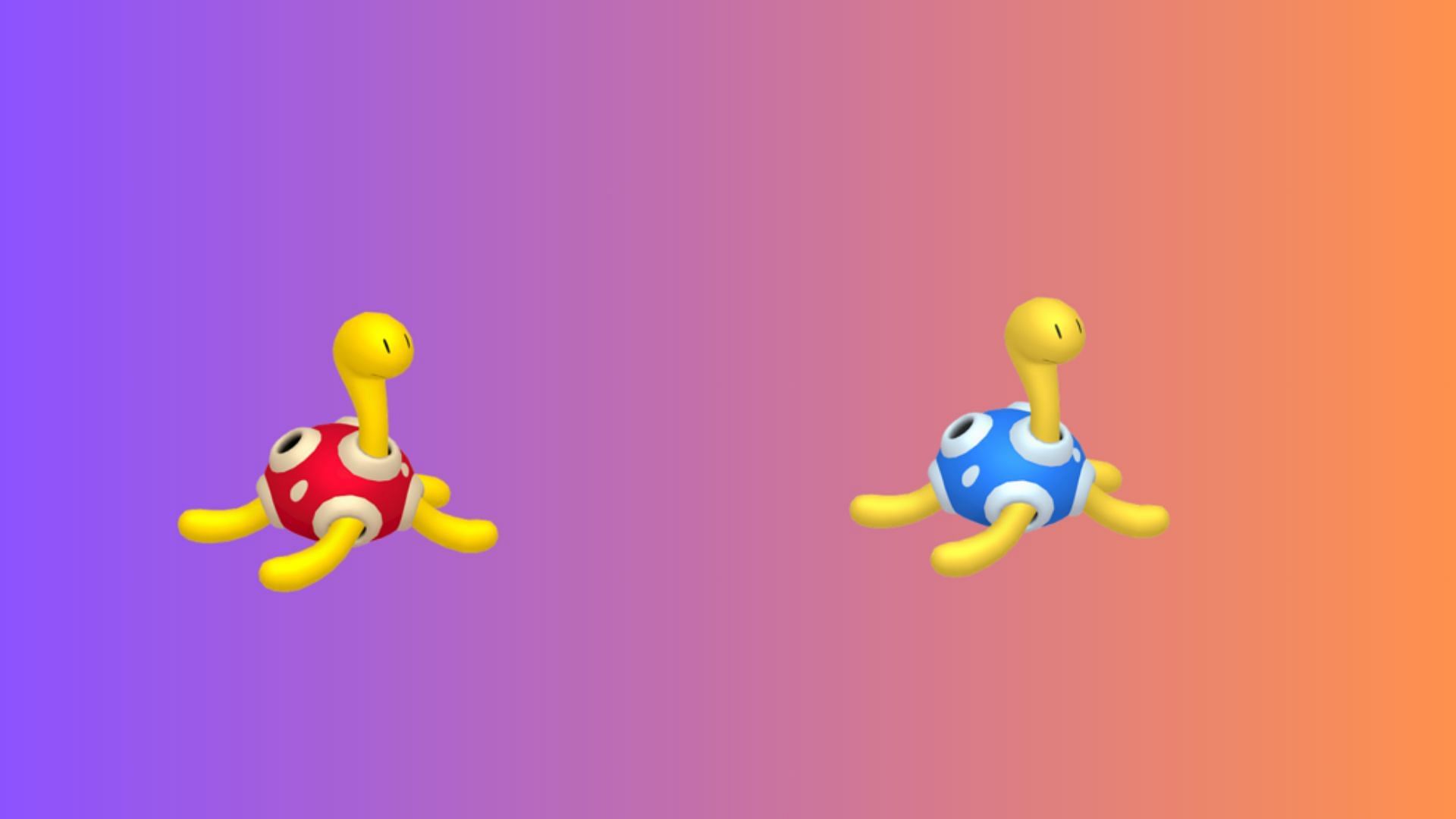 Shuckle and its Shiny form in Pokemon GO (Image via The Pokemon Company)