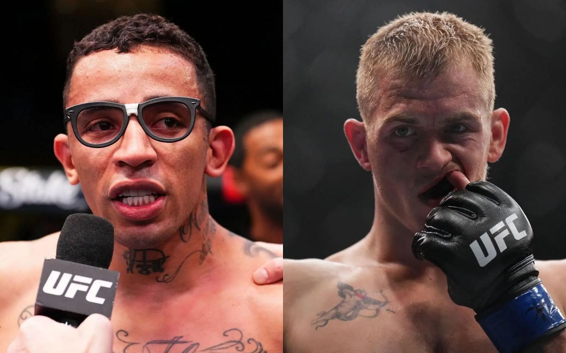 Carlos Prates (left) talsk about his upcoming opponent, Ian Machado Garry (right). [Images courtesy: Getty Images]