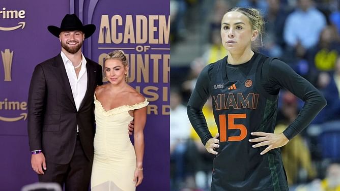 Miami's Haley Cavinder's NFL beau Jake Ferguson shares snap with his "squad" ft. Hanna Cavinder