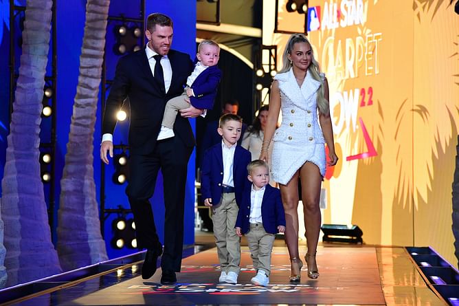 Freddie Freeman's wife Chelsea captures her little sluggers Brandon and Max showing off their baseball prowess