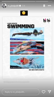 Phelps reacts to LA Games news; Instagram - @m_phelps00