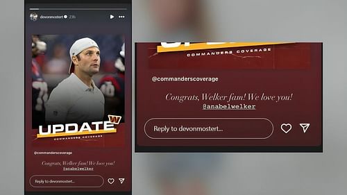 Raheem Mostert's wife Devon congratulates Wes Welker's wife Anna (Image Source: Devon/IG)
