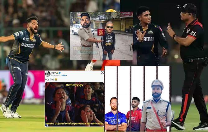 "DSP Siraj arrested RCB at their own homeground Chinnaswamy"- Top 10 funny memes as GT restricts RCB to 169/8 in IPL 2025 clash