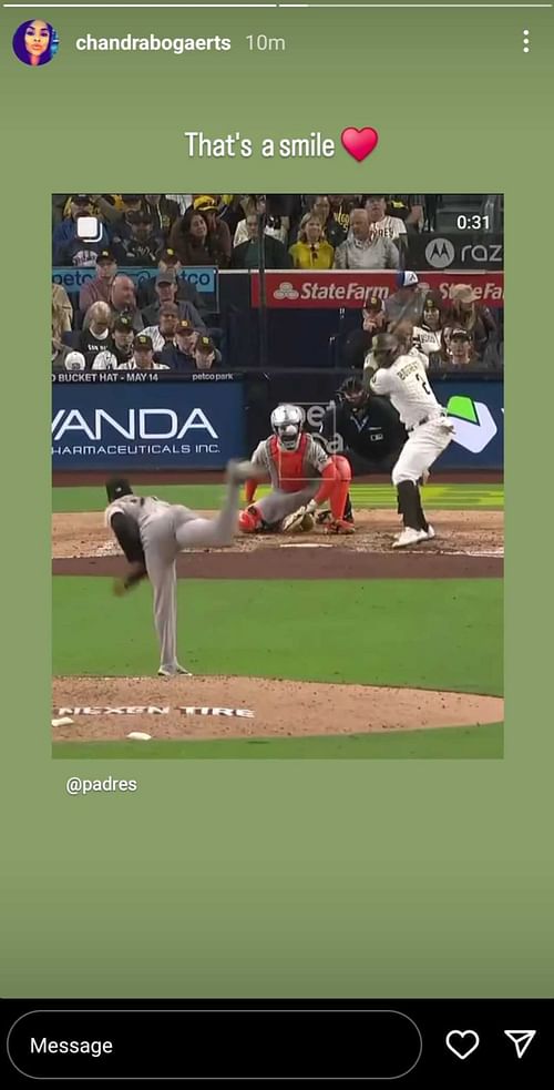 Chandra Bogaerts' Instagram Story