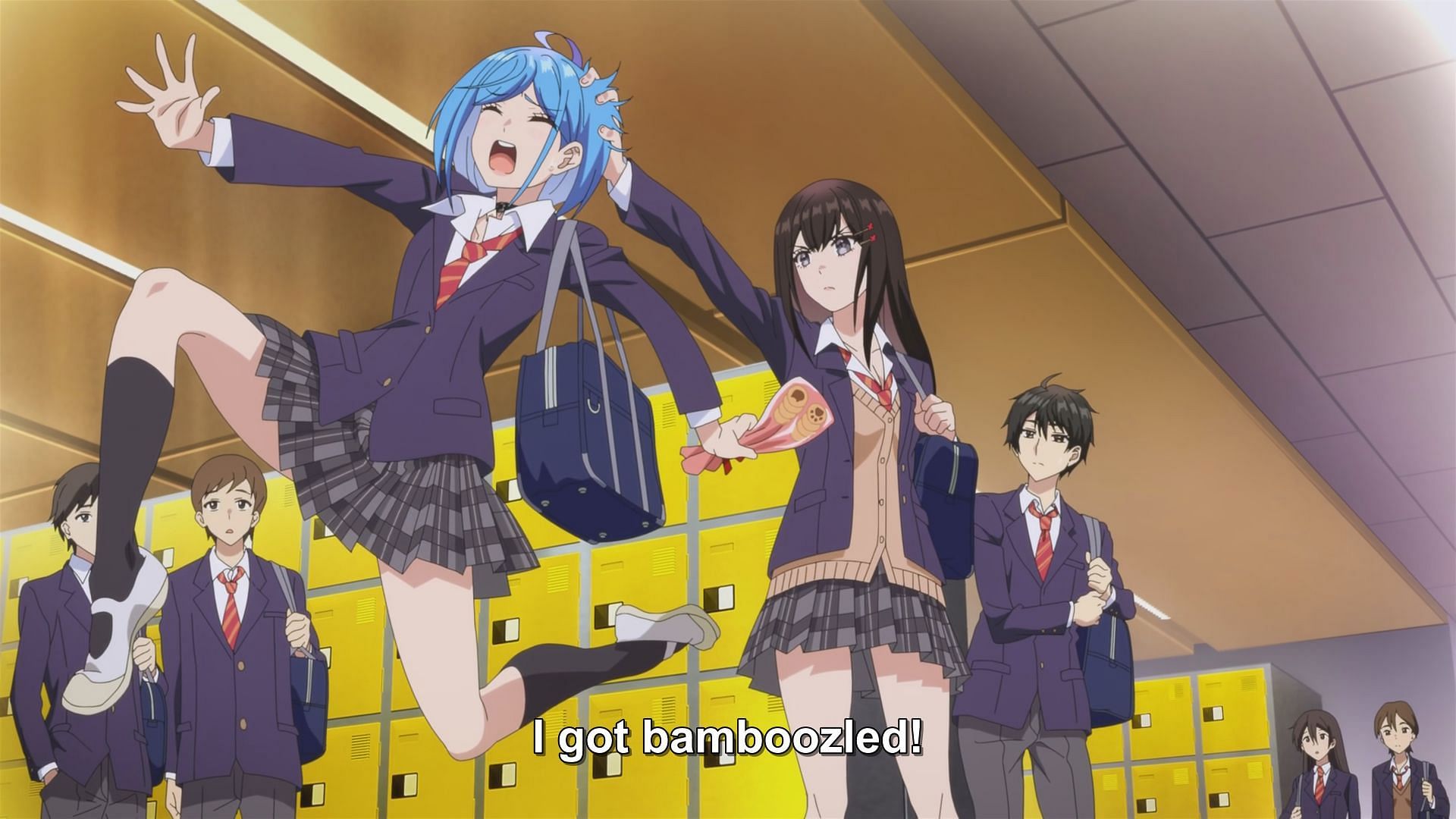 Rion catches Himari for Yuu (Image via J.C.Staff)