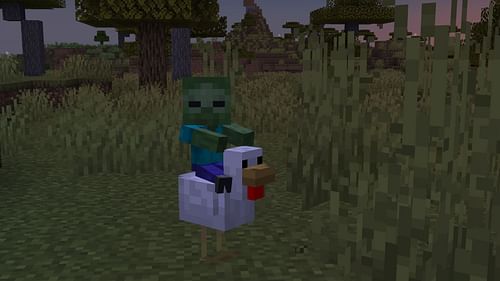 Chicken jockeys have a small chance of spawning naturally in Java Edition (Image via Sportskeeda Gaming || Mojang Studios)