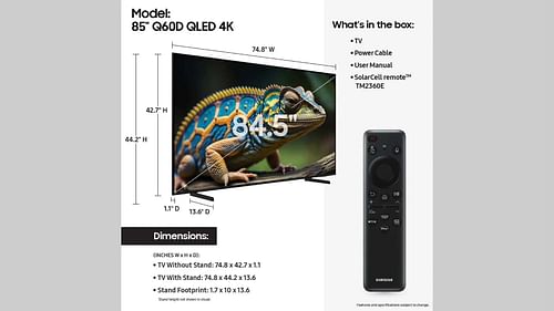 Details of Samsung Q60D QLED 4K (Image via Samsung)