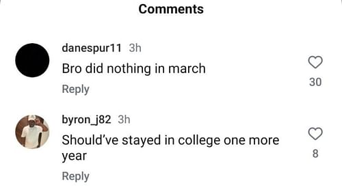 College hoops fans react to VJ Edgecombe's NBA Draft decision. Source: Instagram/@recruitsnews