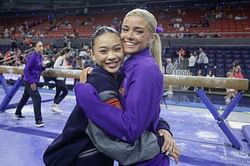 Olivia Dunne drops 4 word reaction as Suni Lee rocks all-black outfit in latest NBA match