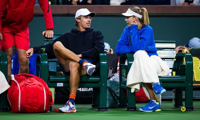 Alex de Minaur's fiancee Katie amusingly accuses him of shifting blame for his failure to communicate at Madrid Open