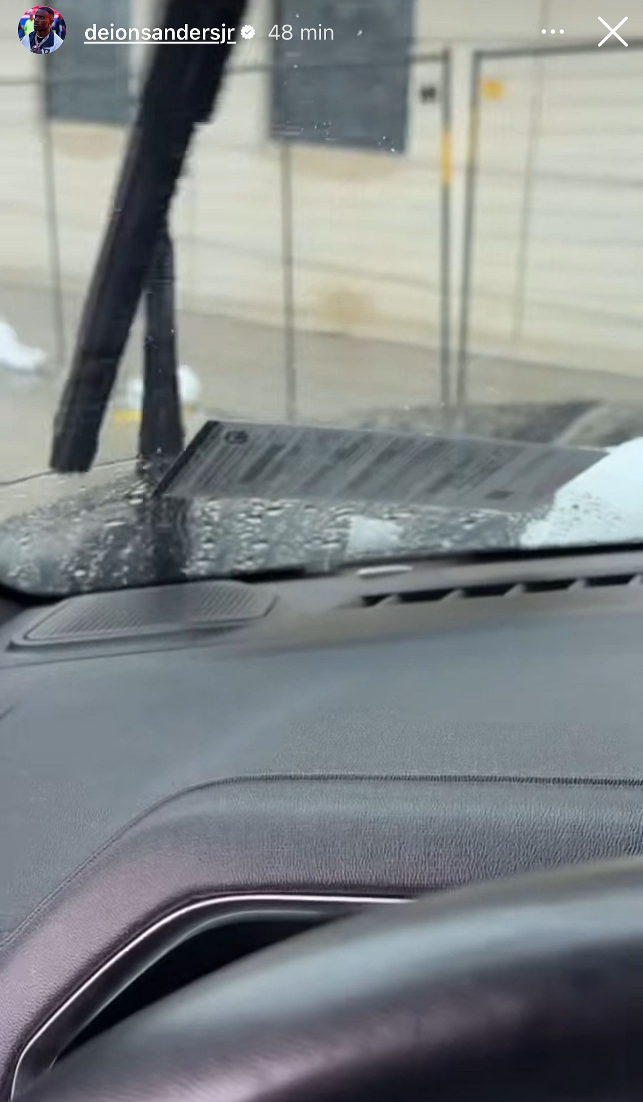 Deion Sanders Jr. showed the ticket on the windshield in the story. - Instagram/@deionsandersjr