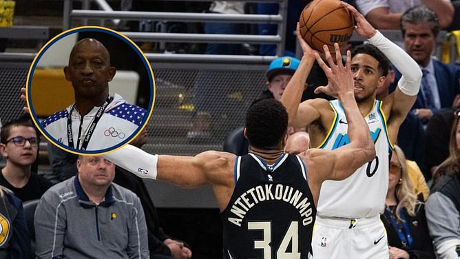 Watch: Giannis Antetokounmpo's heated exchange with Tyrese Haliburton's father John goes viral