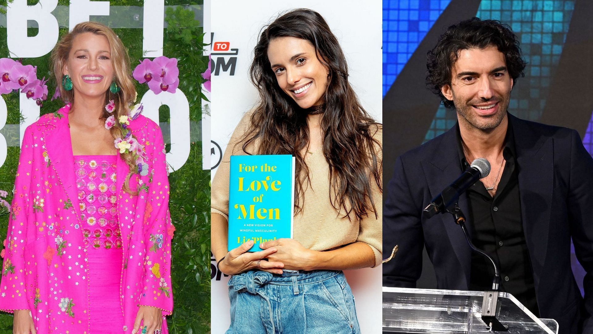 From L to R, Blake Lively, Liz Plank, Justin Baldoni: Image source- Getty Images 