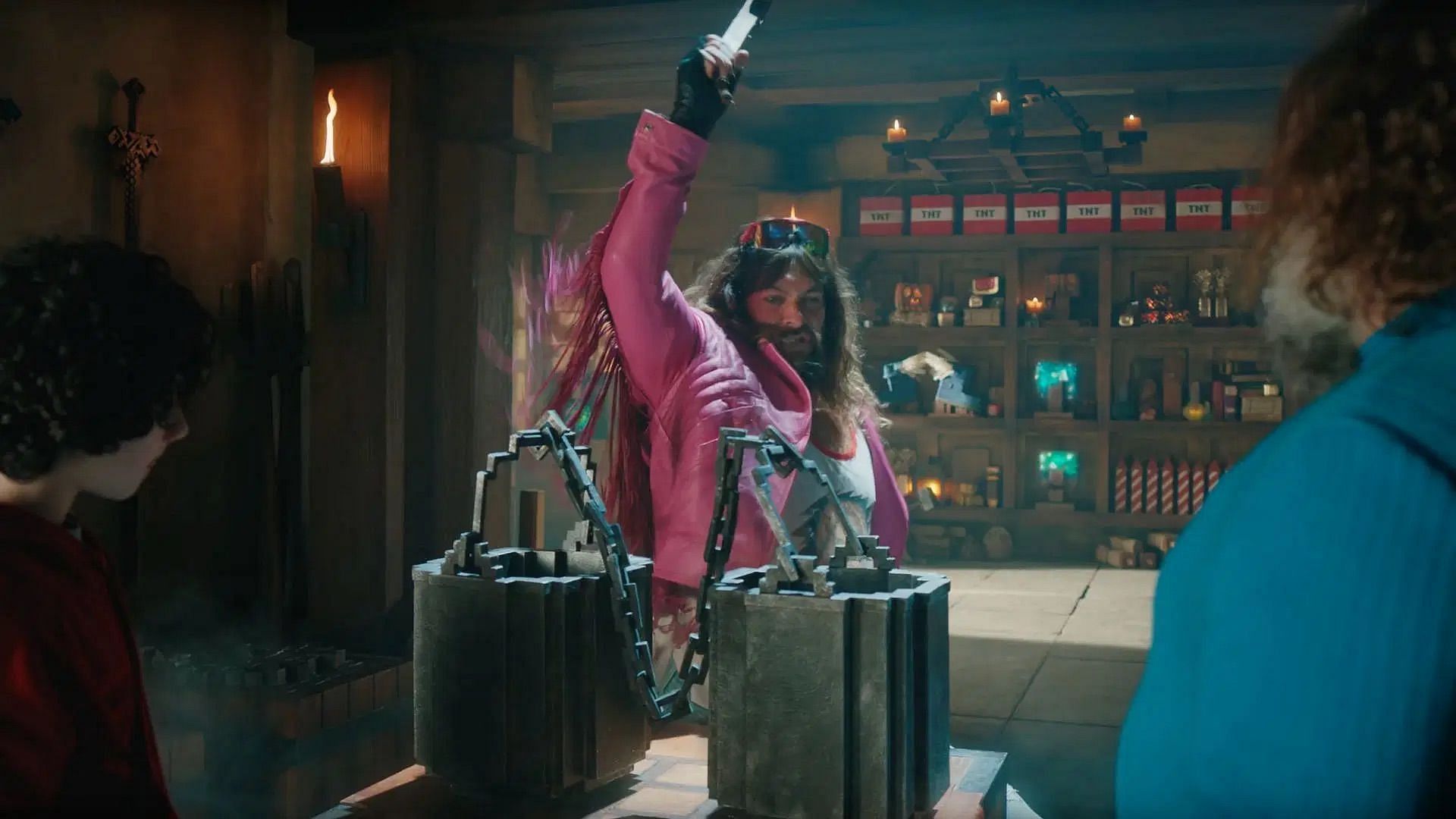 Steve&#039;s Stash can be seen in the background (Image via Mojang Studios || Warner Bros)