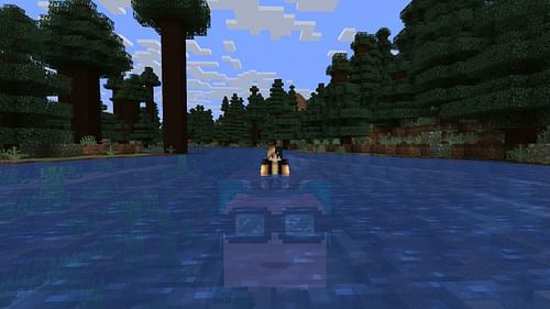 The Minecraft happy ghast receives damage from being submerged in water (Image via Sportskeeda Gaming || Mojang Studios)