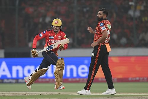 Mohammad Shami (right) conceded 75 runs in four overs in SRH's IPL 2025 clash against PBKS. [P/C: Getty]