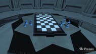 A still of the chessboard puzzle in Blue Prince (Image via Raw Fury/YouTube@100% Guides)