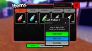 The different kinds of Potions in the game (Image via Roblox)