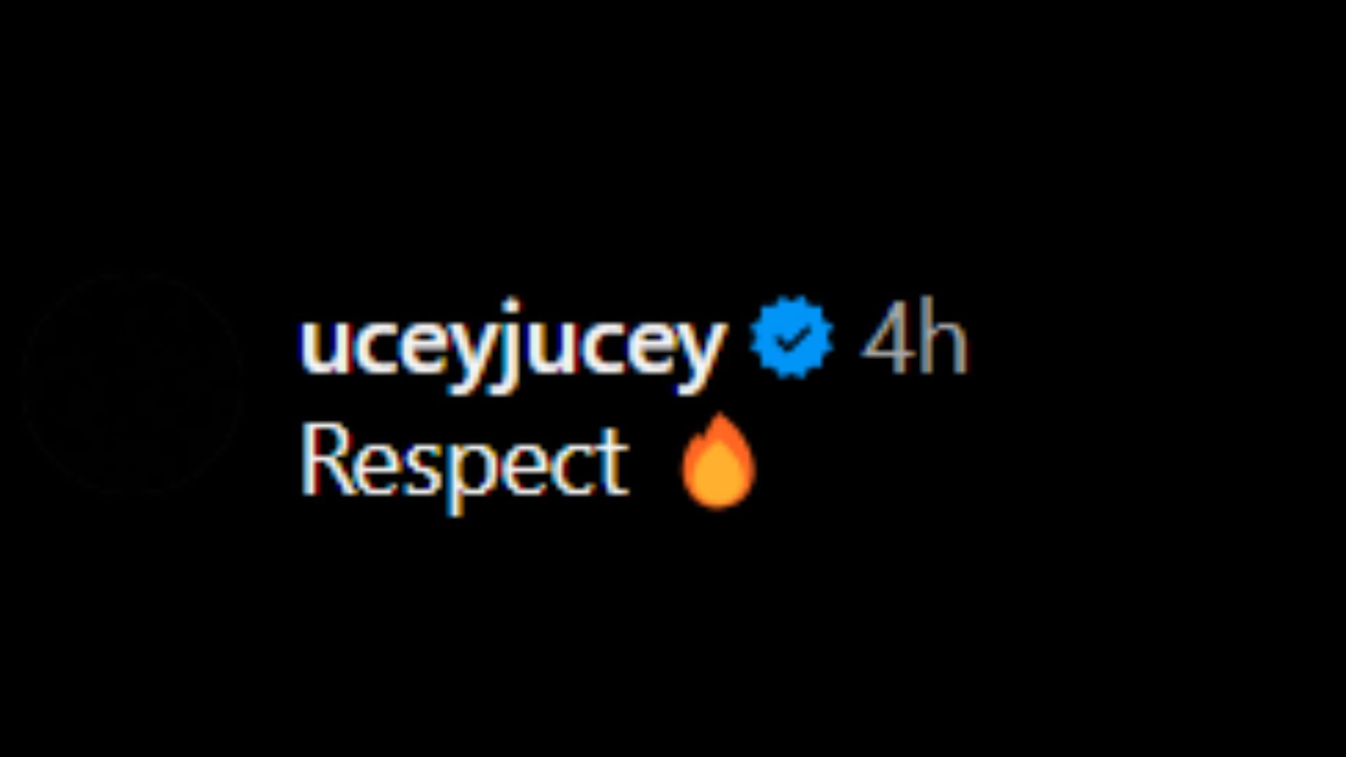 Screenshot of Jey Uso&#039;s comment [Image credit: Gunther&#039;s Instagram handle]