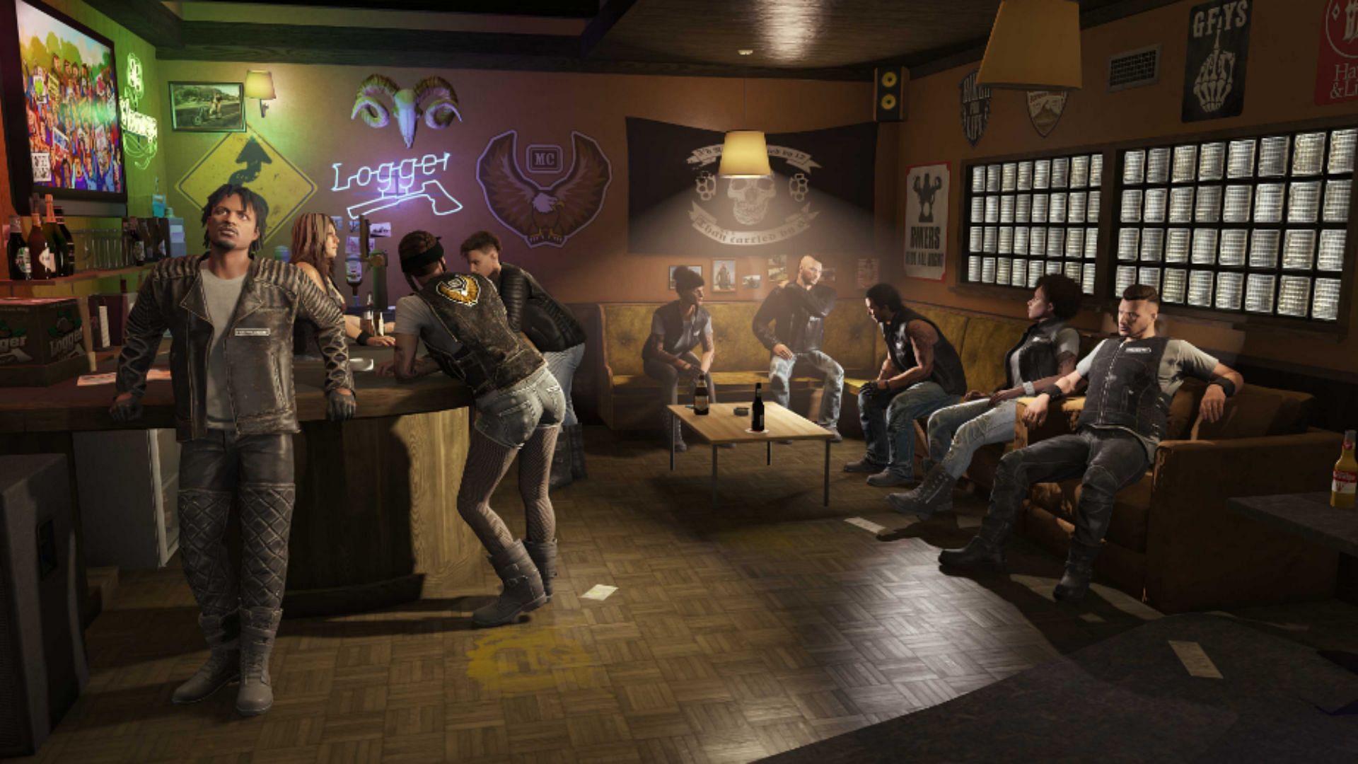Inside an MC Clubhouse (Image via Rockstar Games)