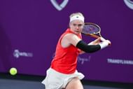 Francesca Jones participates in the round of 16 of the Transylvania Open 2025. Source: Getty