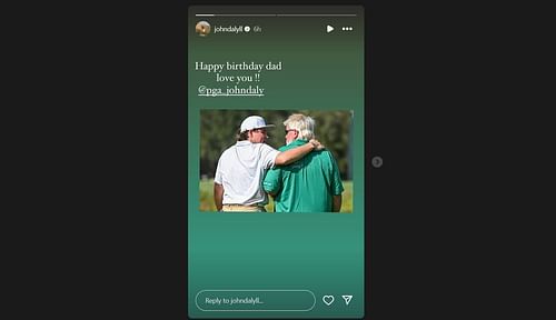 Daly II's story wishing his father a happy birthday - Source: via @johndalyII on Instagram