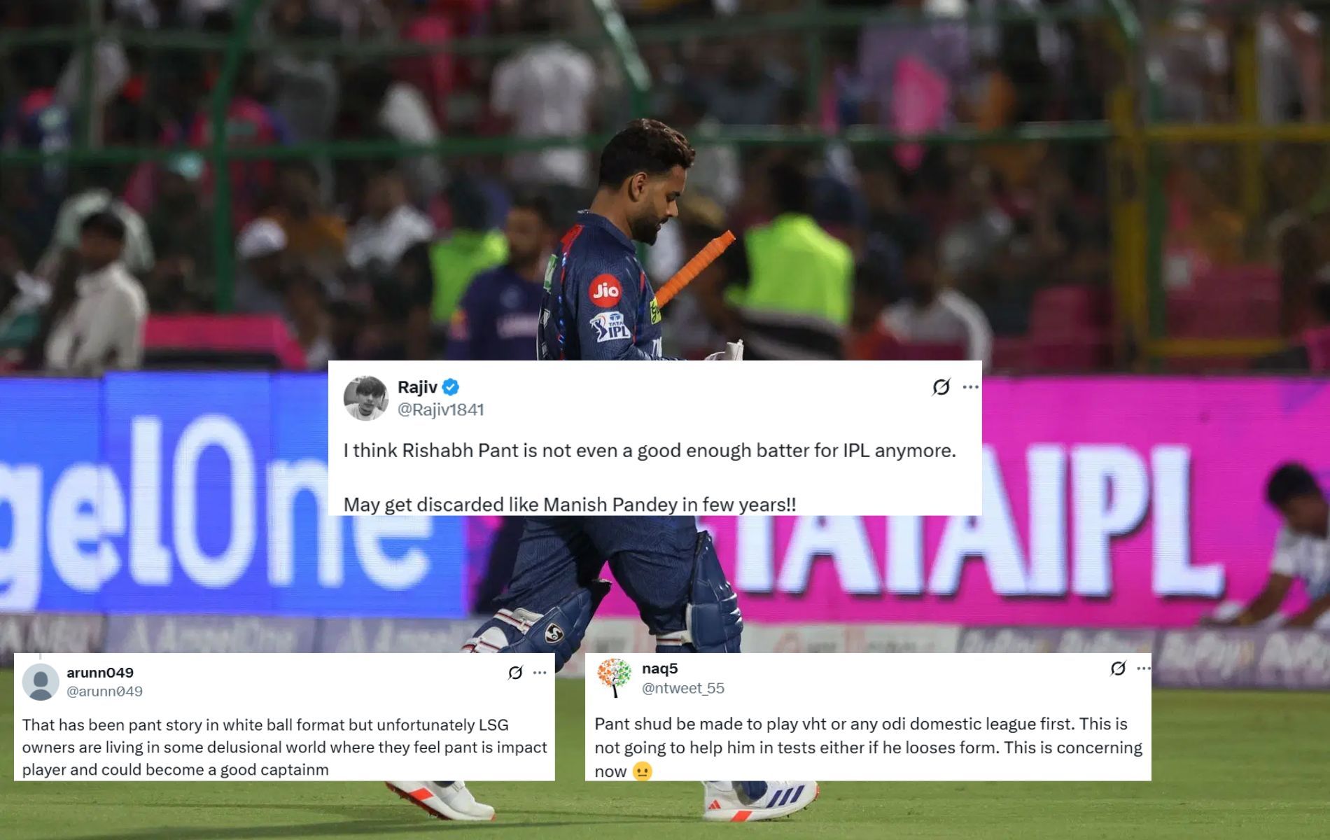 "Owners are living in some delusional world where they feel Pant is Impact player"- Fans slam Lucknow skipper for 9-ball 3 in RR vs LSG IPL 2025 clash