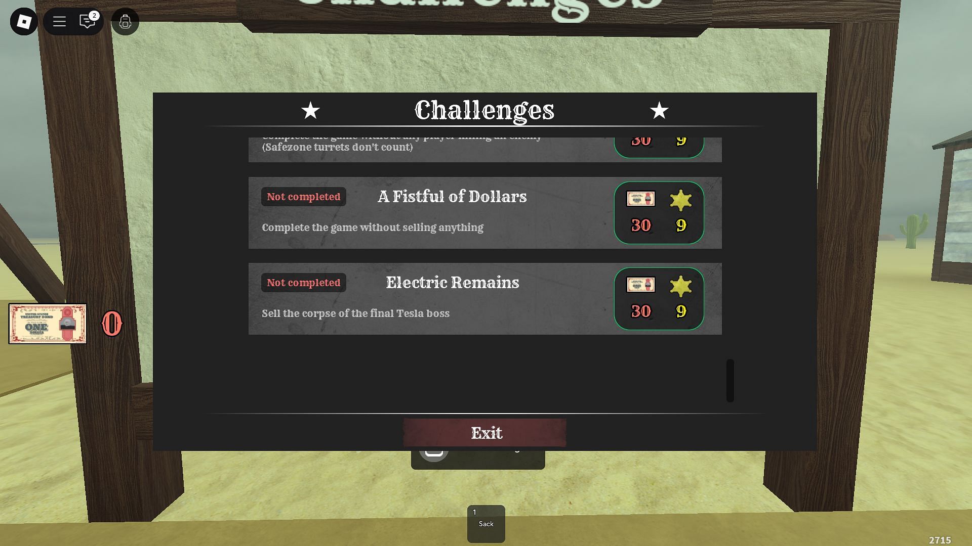 The Challenge Board in the lobby (Image via Roblox)