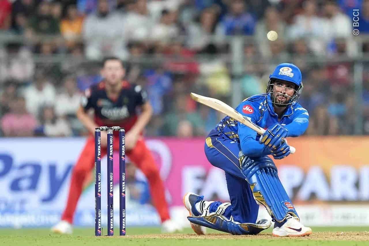 Tilak Varma scored 56 runs for MI (Image: IPLT20.com/BCCI)